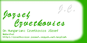 jozsef czvetkovics business card