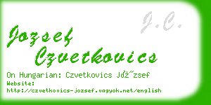 jozsef czvetkovics business card